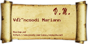Váncsodi Mariann névjegykártya