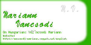 mariann vancsodi business card